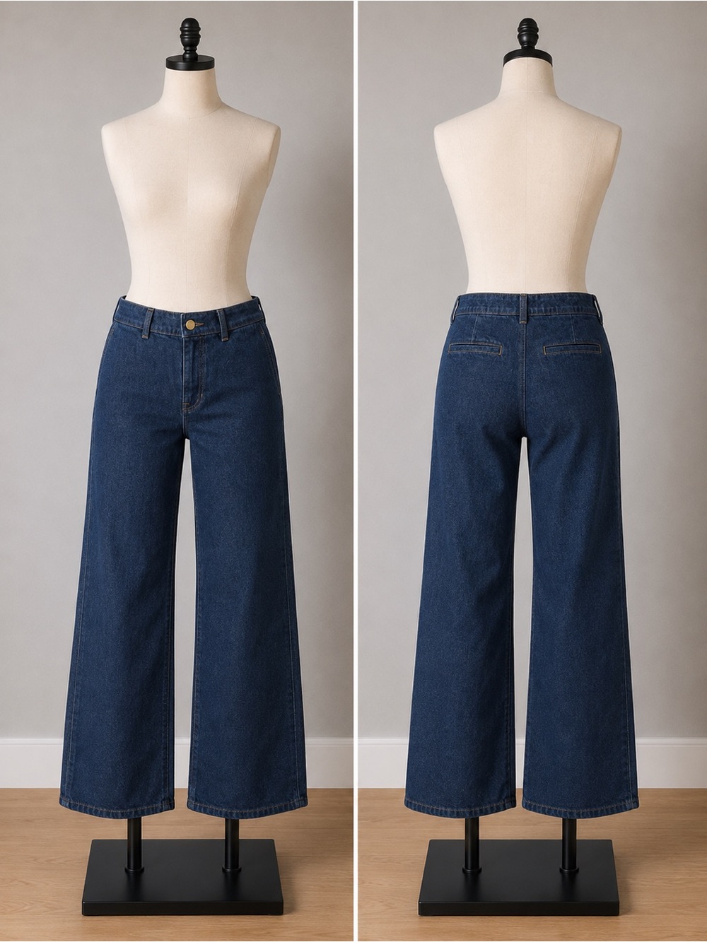 J. Crew Factory Dark Blue Slim Wide-Leg Jeans